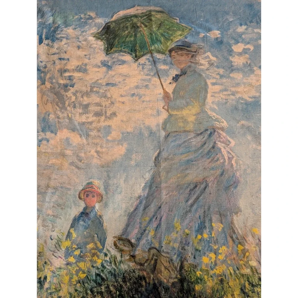 Soft Silk High Quality Scarf Madame Monet & Her Son‎ Print From USA Seller Gift